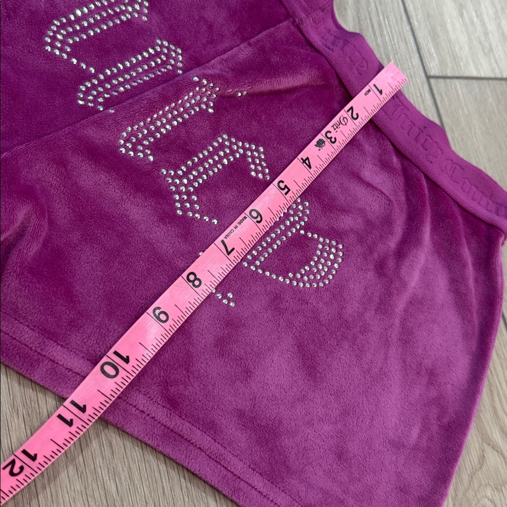 Y2K Juicy Loungewear Velour Shorts Sz M| Pink Sparkle Sleep 90s Comfy Spellout - Picture 3 of 5